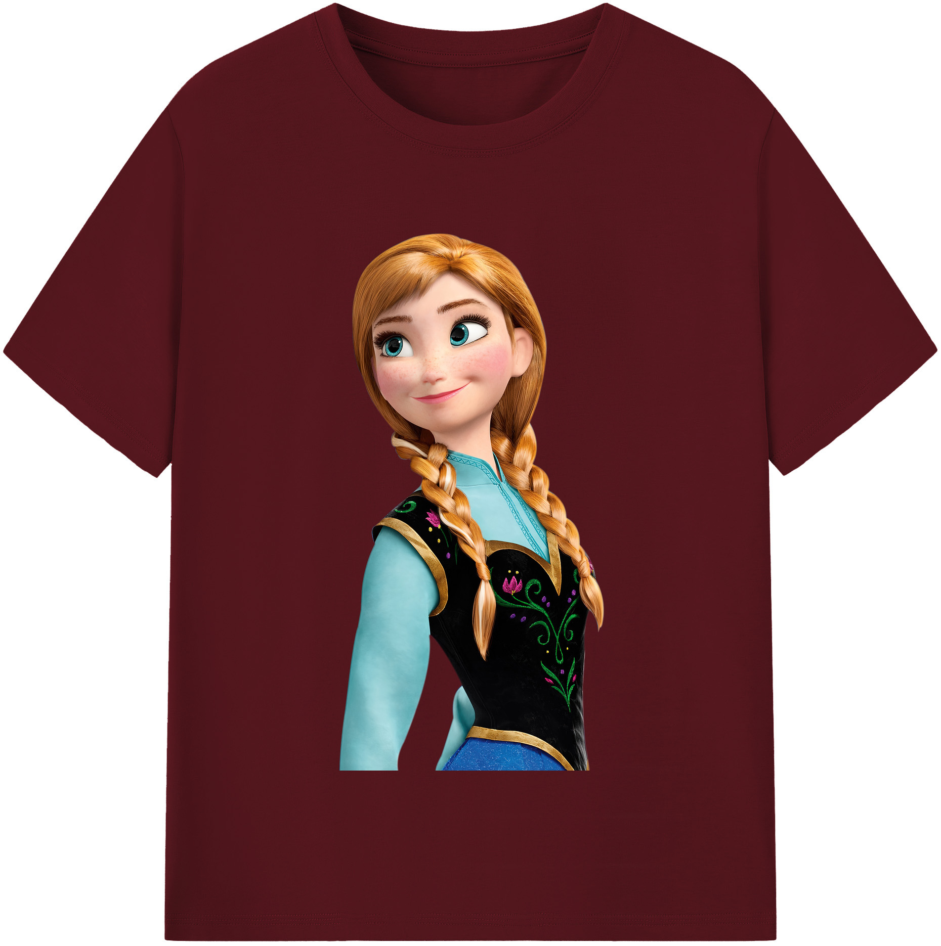 （画像用） アナと雪の女王 アンナ エルサ Frozen Anna Elsa 綿100％半袖Tシャツ（フロントプリント）